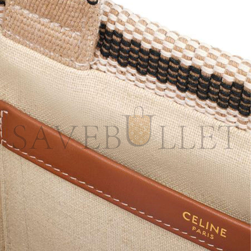 Ce1i*e small cabas thais in striped textile with triomphe 199162fv2.02bl (25.5*18.5*12cm)